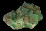 Green Fluorite Crystal with Druzy Pyrite - Fluorescent #136882-2